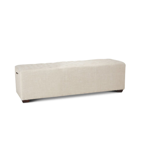 D'Orsay 59" Upholstered Bench in Beige Linen by Home Trends & Design at Eve Furniture