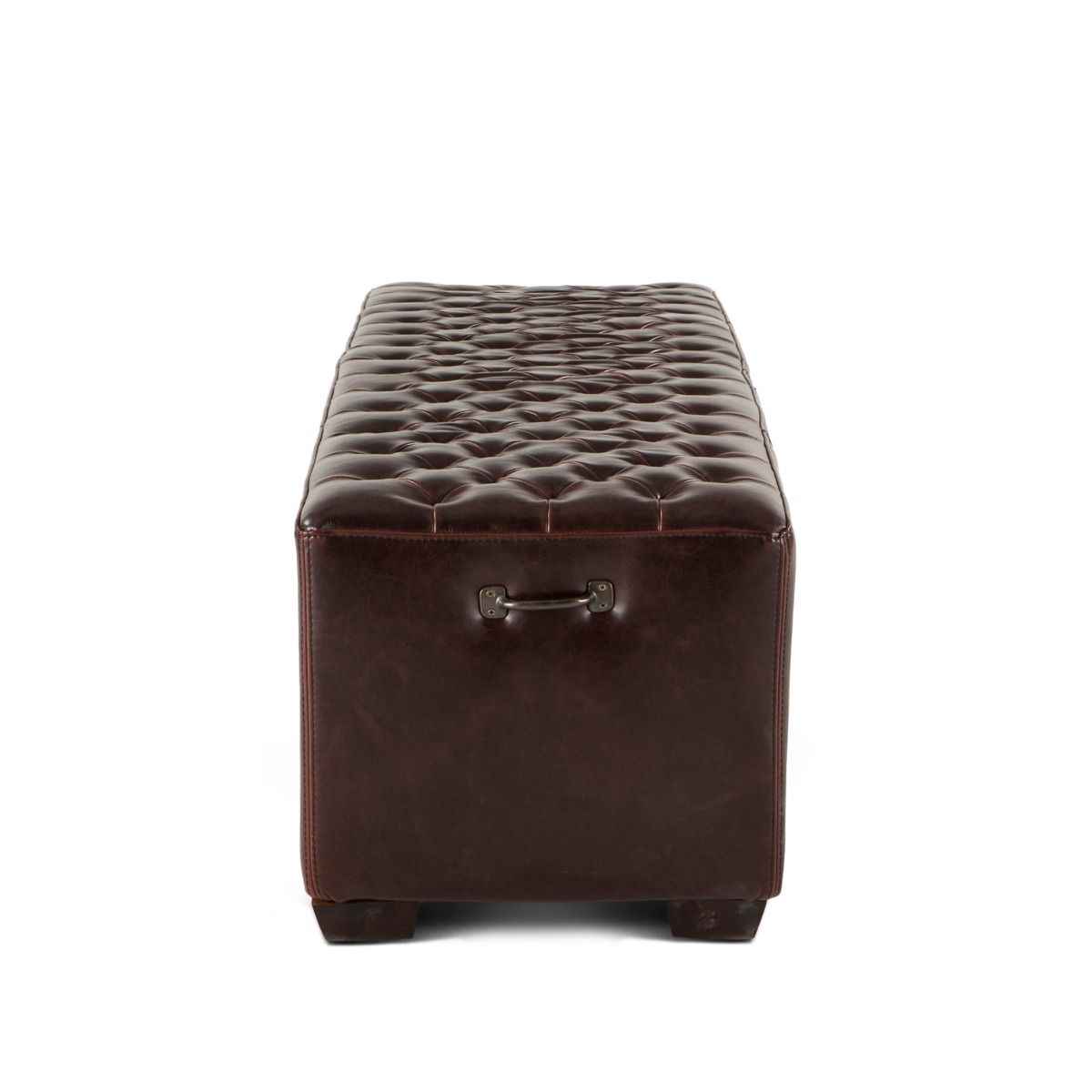 D'Orsay 59" Upholstered Bench in Brown Leather
