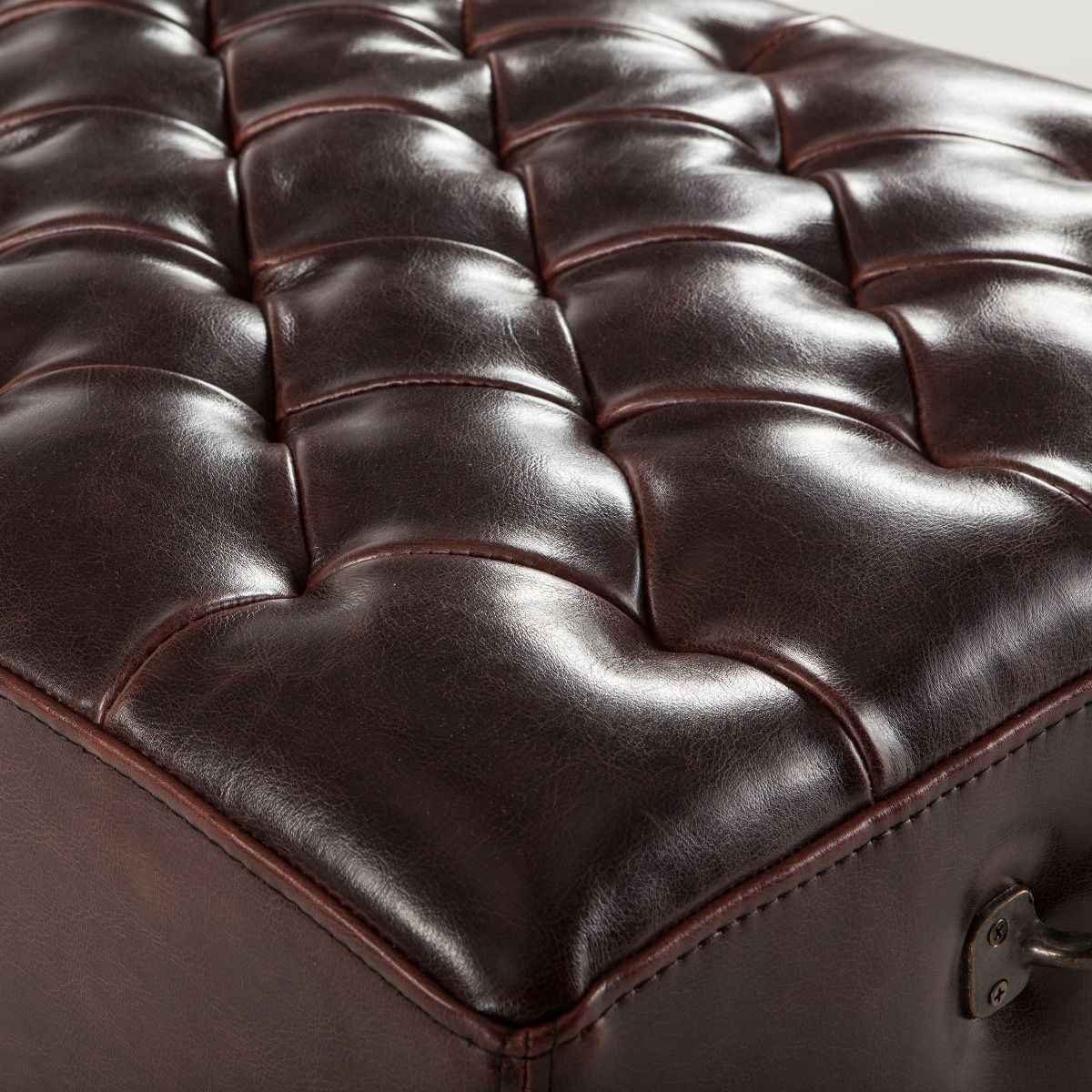 D'Orsay 59" Upholstered Bench in Brown Leather