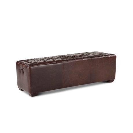 D'Orsay 59" Upholstered Bench in Brown Leather by Home Trends & Design at Eve Furniture