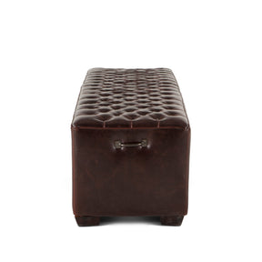 D'Orsay 59" Upholstered Bench in Brown Leather by Home Trends & Design at Eve Furniture
