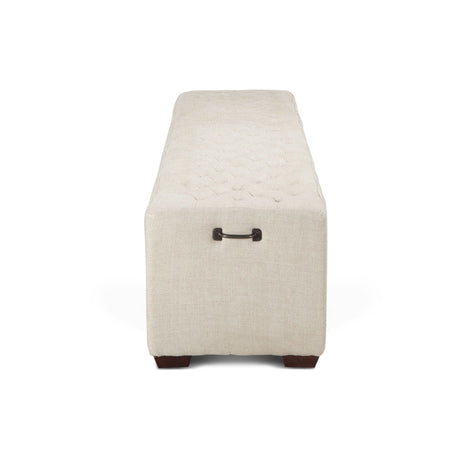 D'Orsay 79" Upholstered Bench in Beige Linen by Home Trends & Design at Eve Furniture