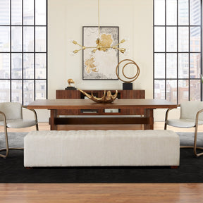 D'Orsay 79" Upholstered Bench in Beige Linen by Home Trends & Design at Eve Furniture