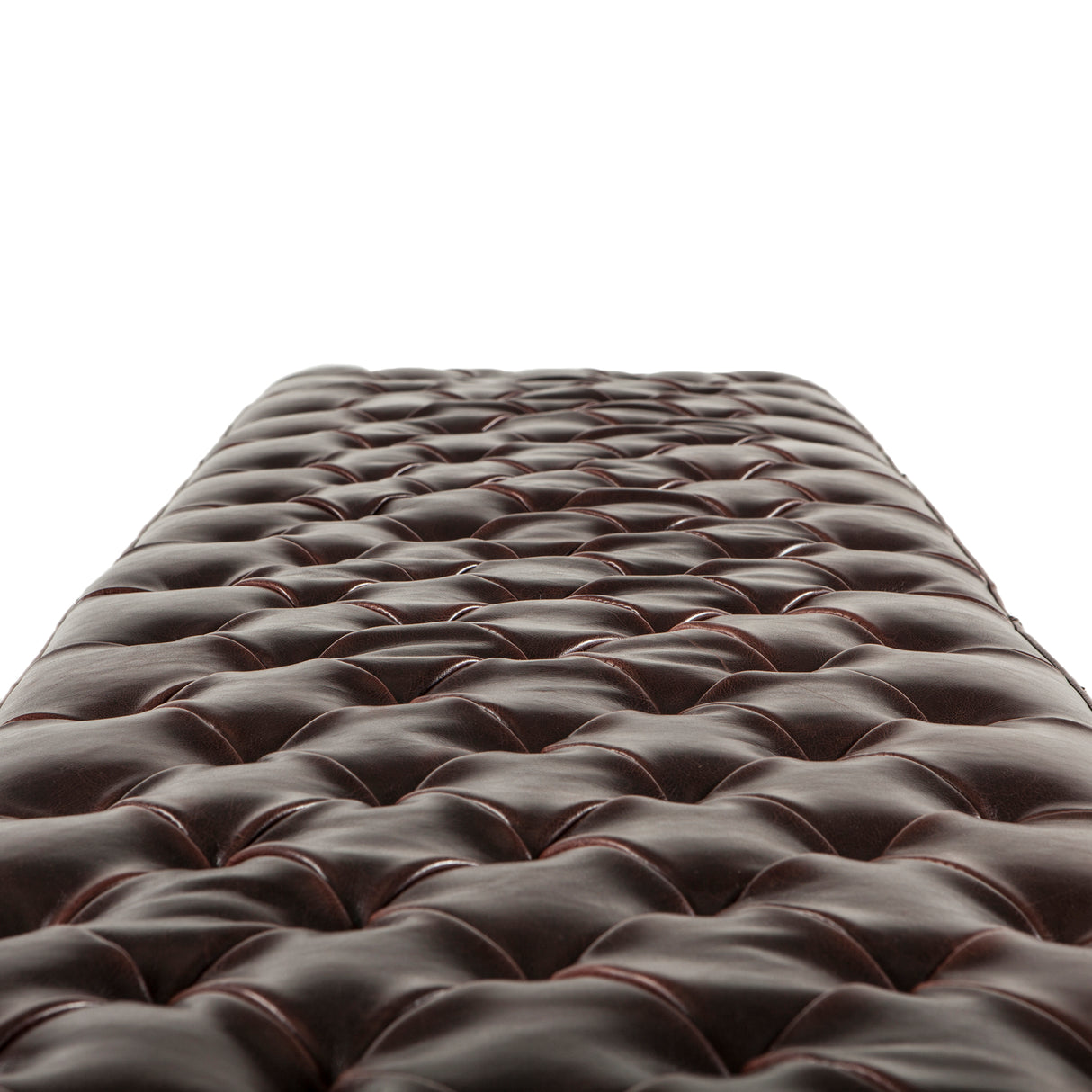D'Orsay 79" Upholstered Bench in Brown Leather by Home Trends & Design at Eve Furniture