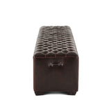 D'Orsay 79" Upholstered Bench in Brown Leather