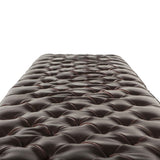 D'Orsay 79" Upholstered Bench in Brown Leather