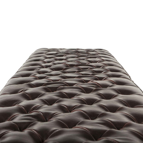 D'Orsay 79" Upholstered Bench in Brown Leather by Home Trends & Design at Eve Furniture