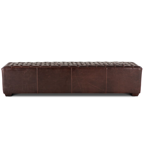 D'Orsay 79" Upholstered Bench in Brown Leather by Home Trends & Design at Eve Furniture