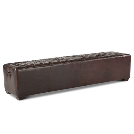 D'Orsay 79" Upholstered Bench in Brown Leather by Home Trends & Design at Eve Furniture