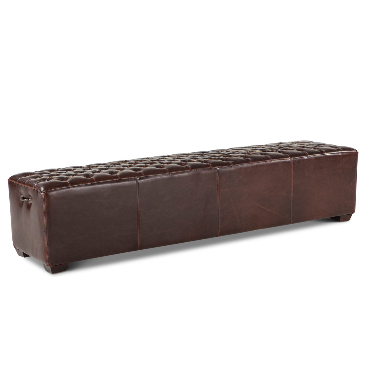 D'Orsay 79" Upholstered Bench in Brown Leather by Home Trends & Design at Eve Furniture