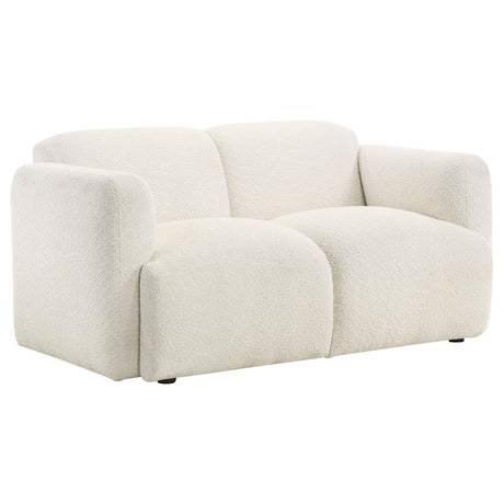 Dorset 2-piece Upholstered Round Track Arm Sofa Set White by Coaster at Eve Furniture