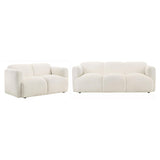 Dorset 2-piece Upholstered Round Track Arm Sofa Set White by Coaster at Eve Furniture