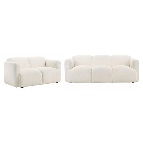 Dorset 2-piece Upholstered Round Track Arm Sofa Set White by Coaster at Eve Furniture