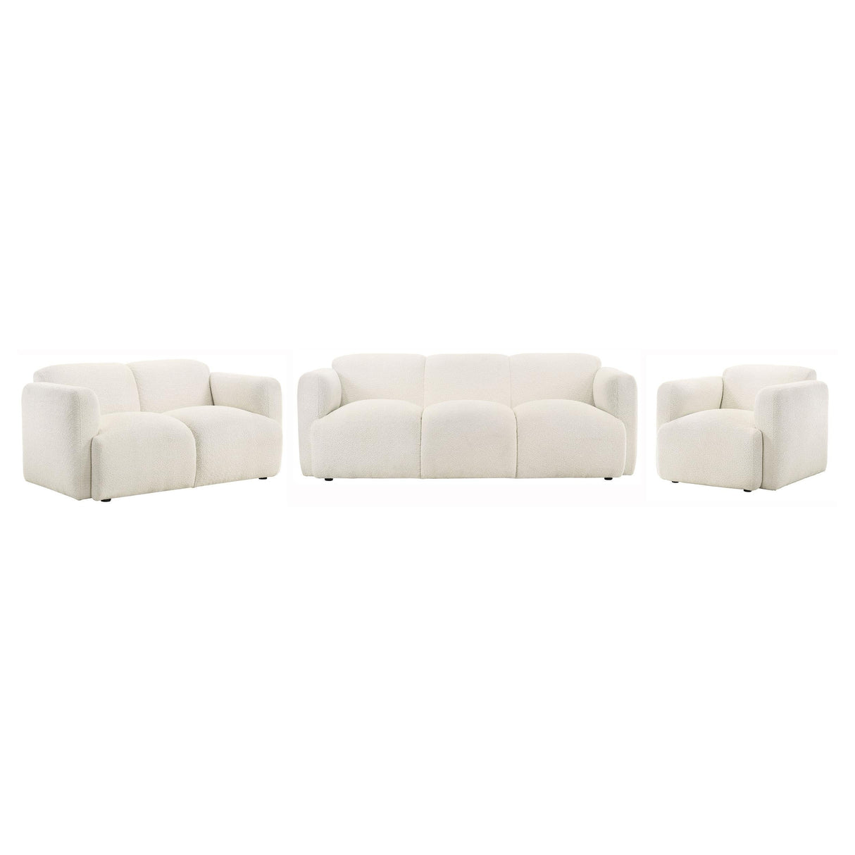 Dorset 3-piece Upholstered Round Track Arm Sofa Set White by Coaster at Eve Furniture