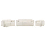 Dorset 3-piece Upholstered Round Track Arm Sofa Set White by Coaster at Eve Furniture