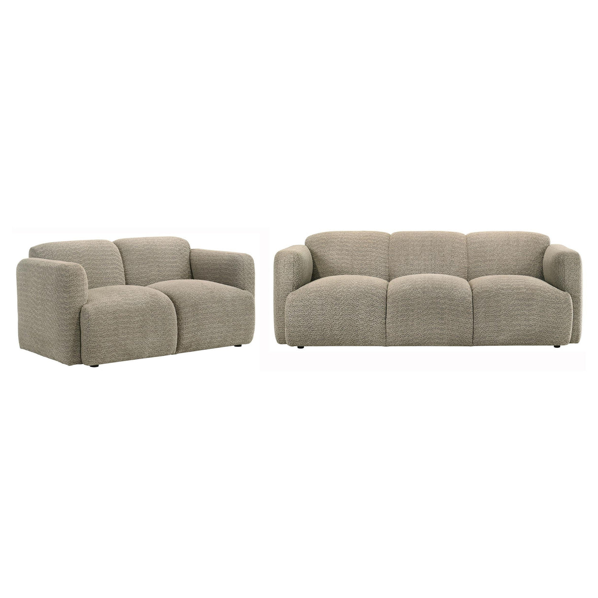 Dorset 2-piece Upholstered Round Track Arm Sofa Set Brown by Coaster at Eve Furniture