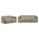 Dorset 2-piece Upholstered Round Track Arm Sofa Set Brown by Coaster at Eve Furniture