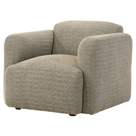 Dorset Brown Fabric Upholstered Round Track Arm Accent Chair by Coaster at Eve Furniture