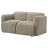 Dorset Brown Fabric Upholstered Round Track Arm Loveseat by Coaster at Eve Furniture