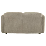 Dorset Brown Fabric Upholstered Round Track Arm Loveseat by Coaster at Eve Furniture