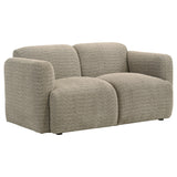Dorset Brown Fabric Upholstered Round Track Arm Loveseat by Coaster at Eve Furniture