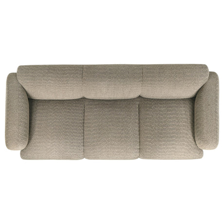Dorset Fabric Upholstered Round Track Arm Sofa Brown by Coaster at Eve Furniture