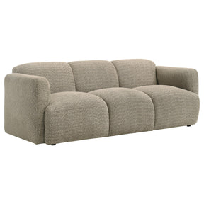 Dorset Fabric Upholstered Round Track Arm Sofa Brown by Coaster at Eve Furniture