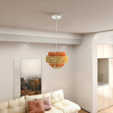 Dorset Pendant Lamp - White and Natural/Terracotta by Ashcroft Furniture at Eve Furniture