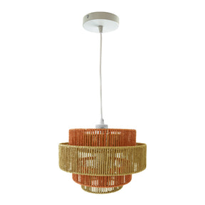 Dorset Pendant Lamp - White and Natural/Terracotta by Ashcroft Furniture at Eve Furniture