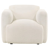 Dorset White Fabric Upholstered Round Track Arm Accent Chair by Coaster at Eve Furniture