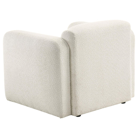 Dorset White Fabric Upholstered Round Track Arm Accent Chair by Coaster at Eve Furniture