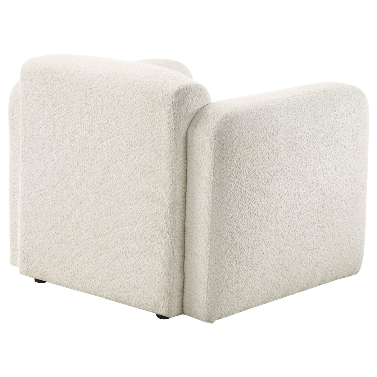 Dorset White Fabric Upholstered Round Track Arm Accent Chair by Coaster at Eve Furniture