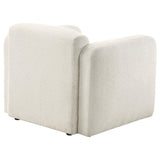 Dorset White Fabric Upholstered Round Track Arm Accent Chair by Coaster at Eve Furniture