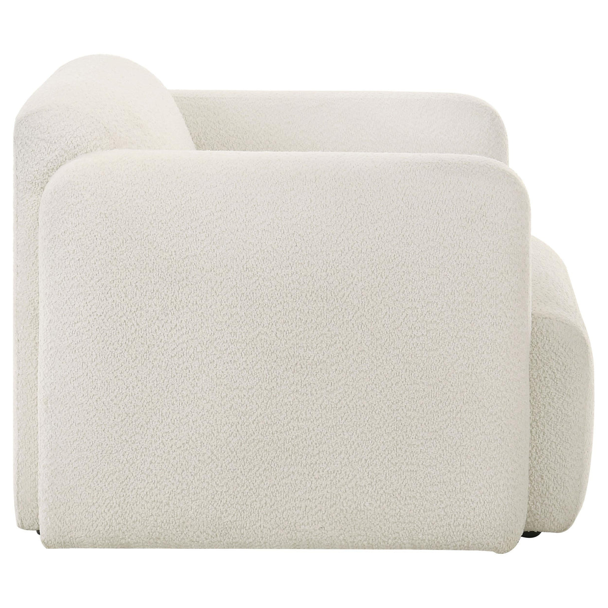 Dorset White Fabric Upholstered Round Track Arm Accent Chair by Coaster at Eve Furniture