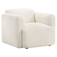 Dorset White Fabric Upholstered Round Track Arm Accent Chair by Coaster at Eve Furniture