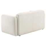 Dorset White Fabric Upholstered Round Track Arm Loveseat by Coaster at Eve Furniture