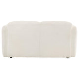 Dorset White Fabric Upholstered Round Track Arm Loveseat by Coaster at Eve Furniture