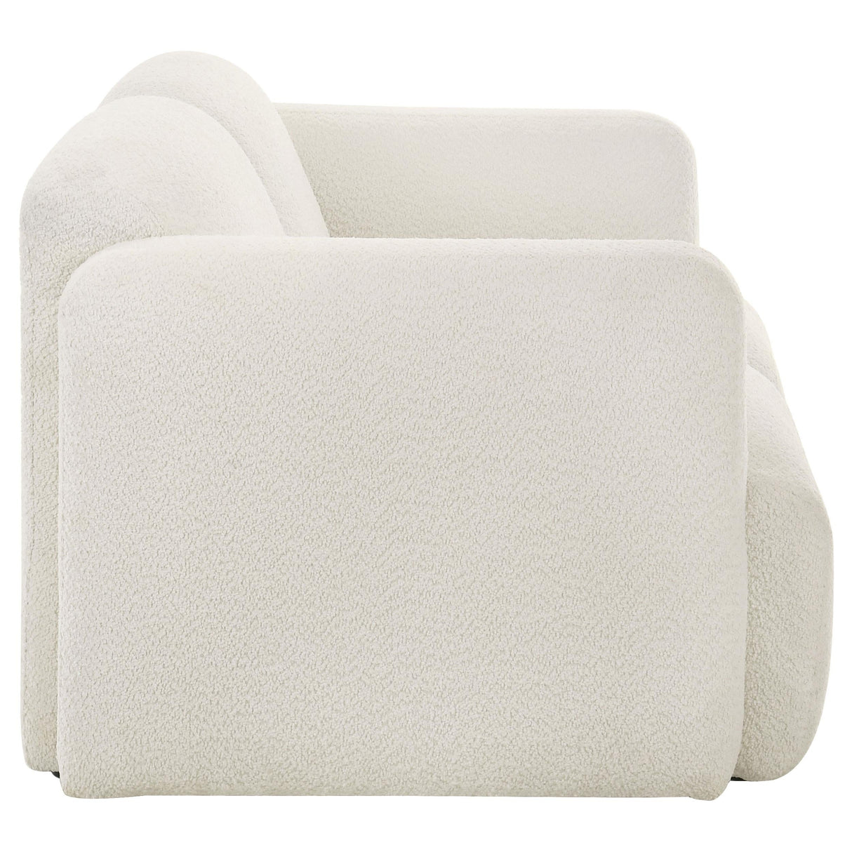 Dorset White Fabric Upholstered Round Track Arm Loveseat by Coaster at Eve Furniture