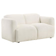 Dorset White Fabric Upholstered Round Track Arm Loveseat by Coaster at Eve Furniture