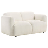 Dorset White Fabric Upholstered Round Track Arm Loveseat by Coaster at Eve Furniture