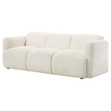 Dorset White Fabric Upholstered Round Track Arm Sofa by Coaster at Eve Furniture