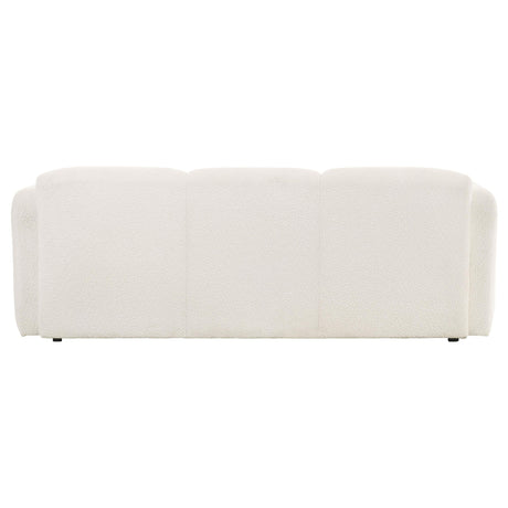 Dorset White Fabric Upholstered Round Track Arm Sofa by Coaster at Eve Furniture