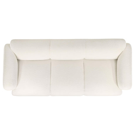 Dorset White Fabric Upholstered Round Track Arm Sofa by Coaster at Eve Furniture