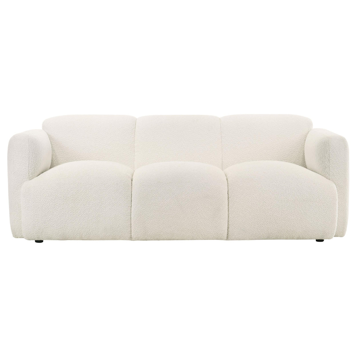 Dorset White Fabric Upholstered Round Track Arm Sofa by Coaster at Eve Furniture