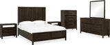 Dorsey Basalt Grey King Wooden Panel Bed by Modus Furniture at Eve Furniture