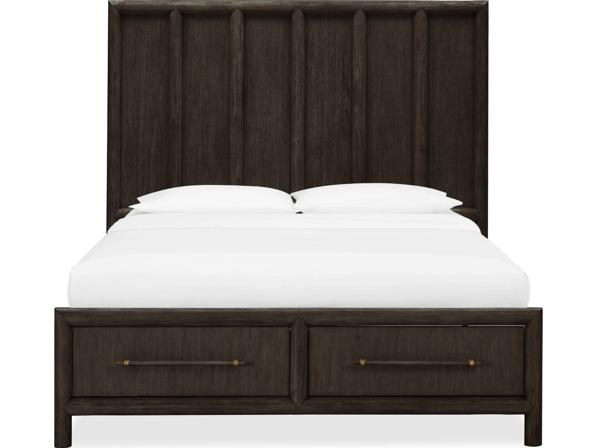 Dorsey Basalt Grey King Wooden Two Drawer Storage Bed by Modus Furniture at Eve Furniture