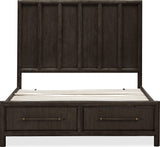 Dorsey Basalt Grey King Wooden Two Drawer Storage Bed by Modus Furniture at Eve Furniture