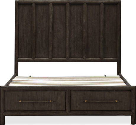 Dorsey Basalt Grey King Wooden Two Drawer Storage Bed by Modus Furniture at Eve Furniture
