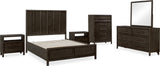 Dorsey Basalt Grey Queen Wooden Panel Bed by Modus Furniture at Eve Furniture