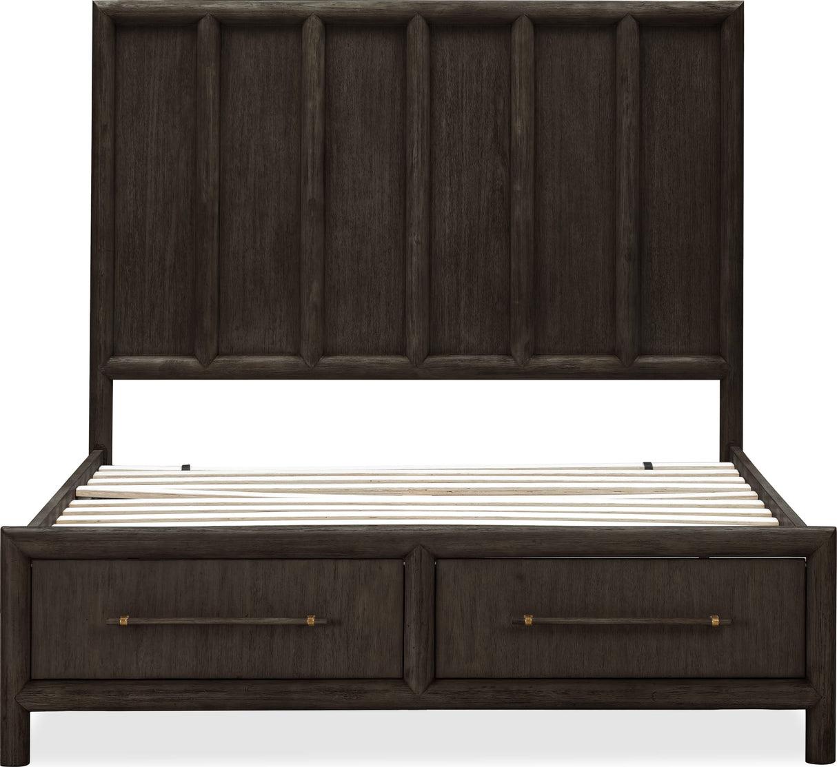 Dorsey Basalt Grey Queen Wooden Two Drawer Storage Bed by Modus Furniture at Eve Furniture